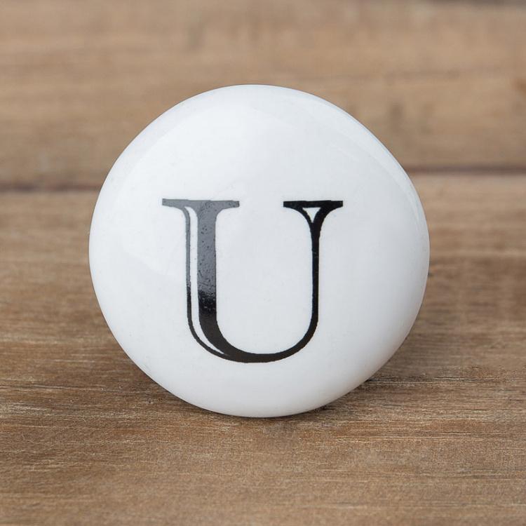 Мебельная ручка-кнопка Алфавит U Alphabet Knob U