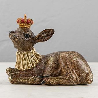 Deer With Crown Brown Gold