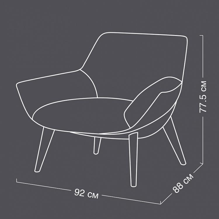 Кресло Бельфьоре с низкой спинкой, чёрные дубовые ножки Belfiore Low Back Armchair, Carbon Oak