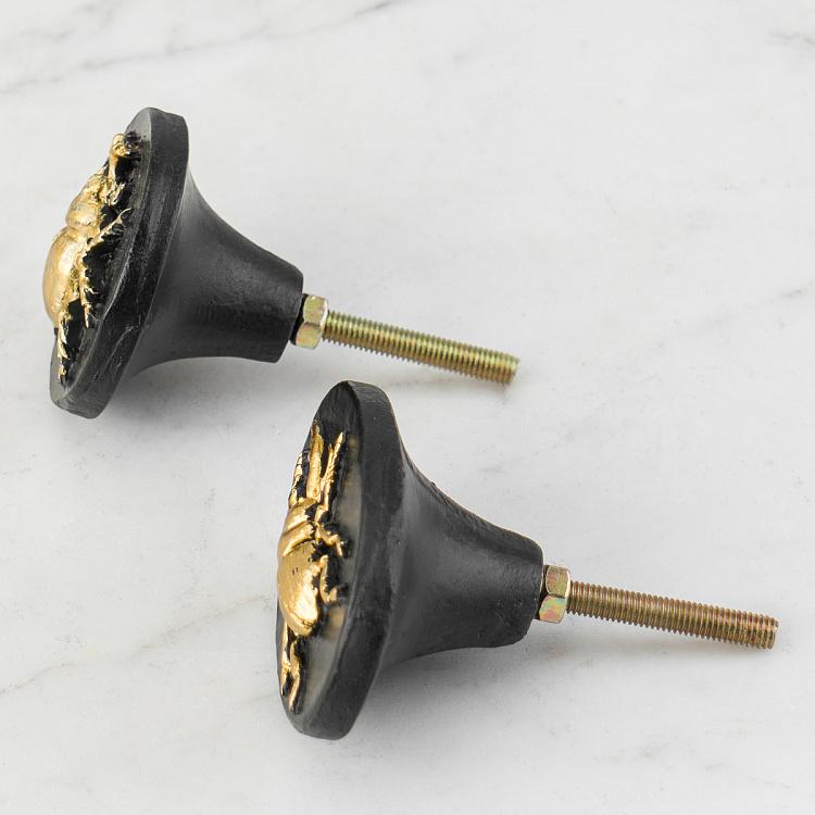 Набор из двух мебельных ручек Золотистые жуки Set Of 2 Insects Knobs