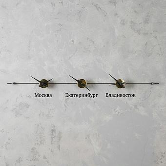 World 3 Centered Clock Cyrillic