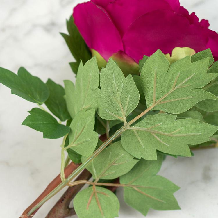 Искусственный пион бордовый Peony Branch Burgundy 35 cm