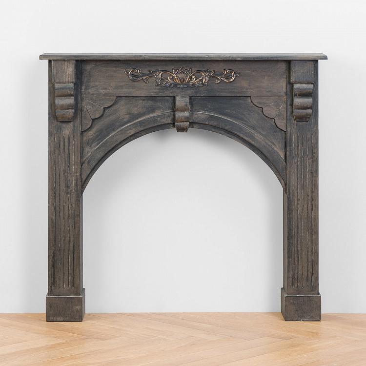 Декоративный чёрный камин-консоль Больё Beaulieu Wooden Fireplace Console Black