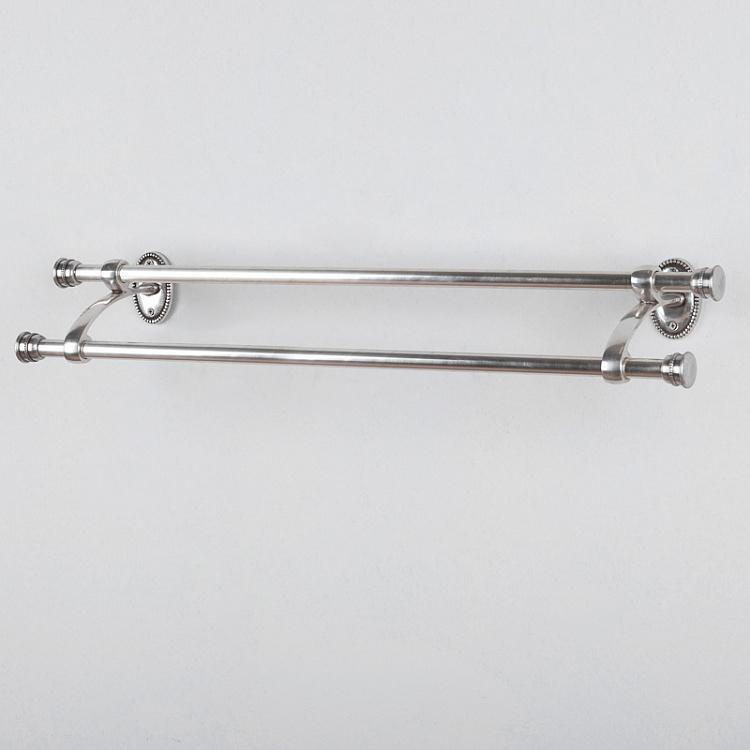 Двухместная вешалка для полотенец цвета состаренного серебра Beads Double Towel Rail Antique Silver