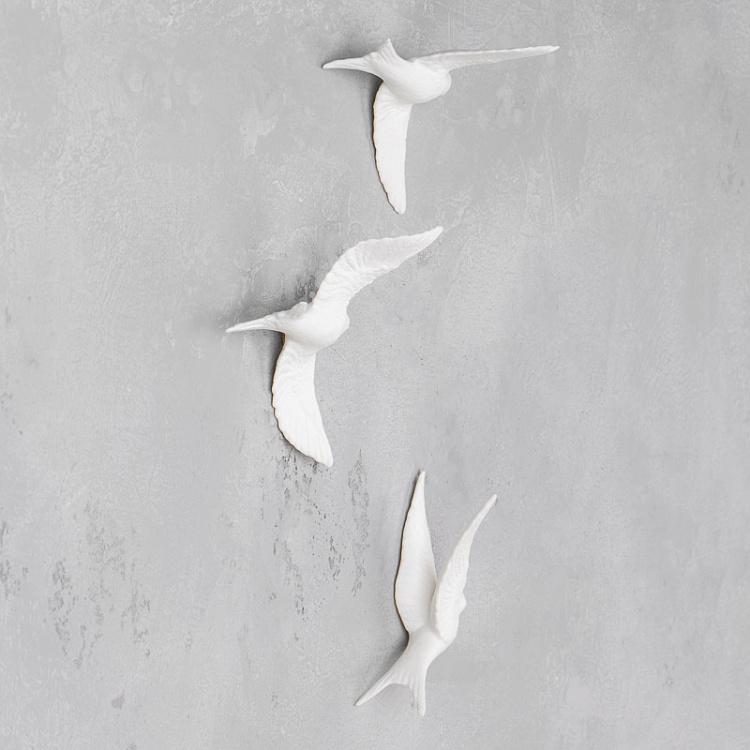 Набор из трёх настенных украшений Птицы Set Of 3 Wall Birds