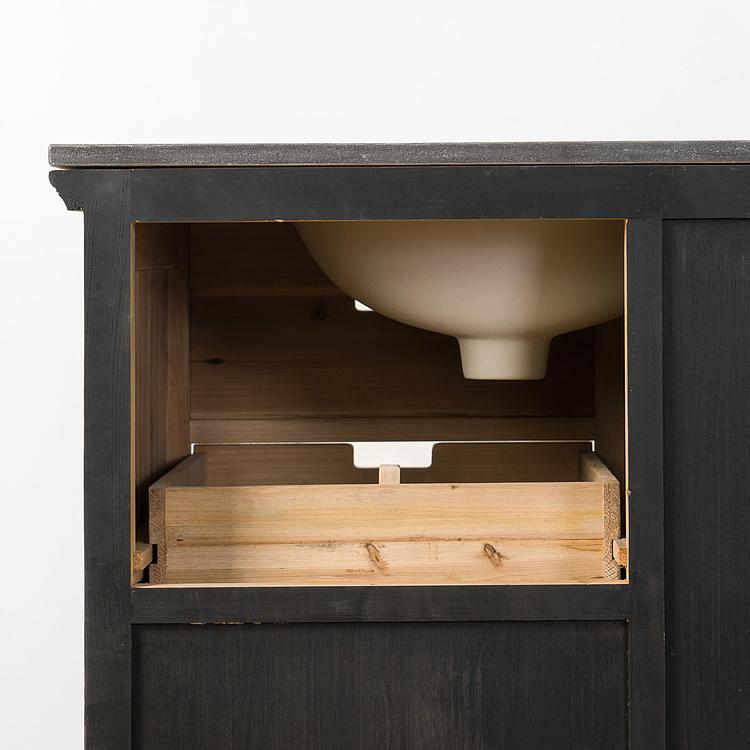 Тумба с двумя раковинами и раздвижной дверью Карелия Karelia Double Vanity With Sliding Iron Door DB