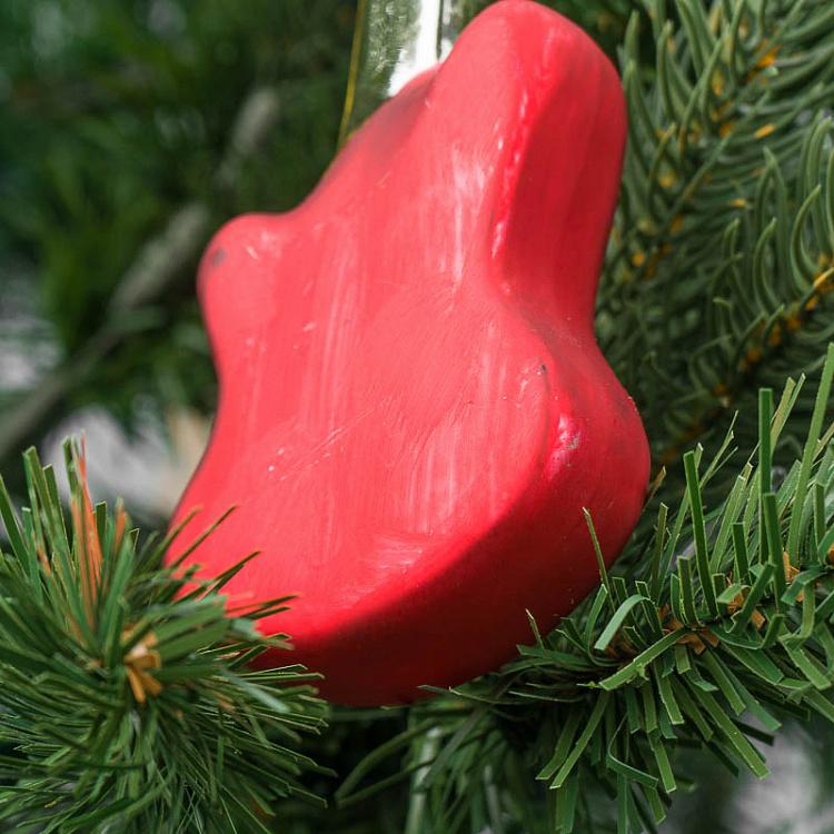 Ёлочная игрушка Красная гитара Glass Hanger Guitar Red 15 cm