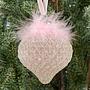 Ёлочная игрушка Multifaceted Bulb With Fluff Pink 8 cm