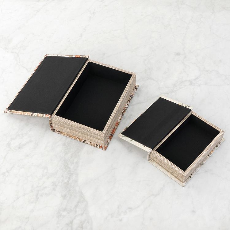 Набор из двух шкатулок Попугаи и цветы Set Of 2 Book Boxes Parrots And Flowers