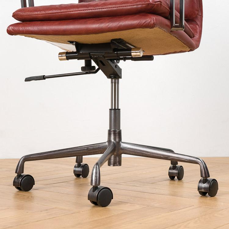 Рабочее кресло Неаполь, чёрные подлокотники Ufficio Napoli Armchair, Black Wood D