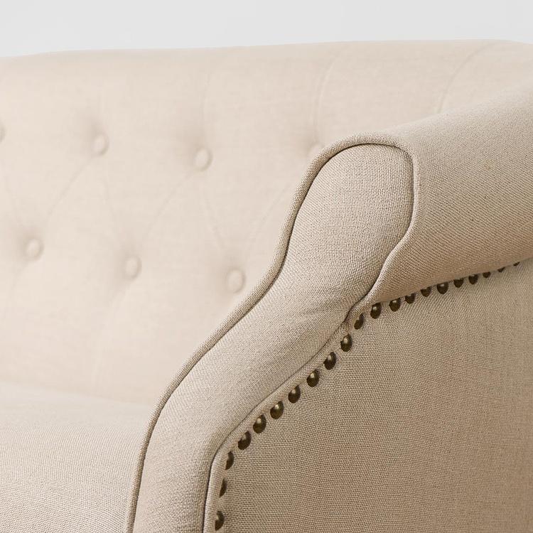 Двухместный льняной диван Маршал, песочные ножки Marshall 2 Seater, Oak Sandwashed Linen