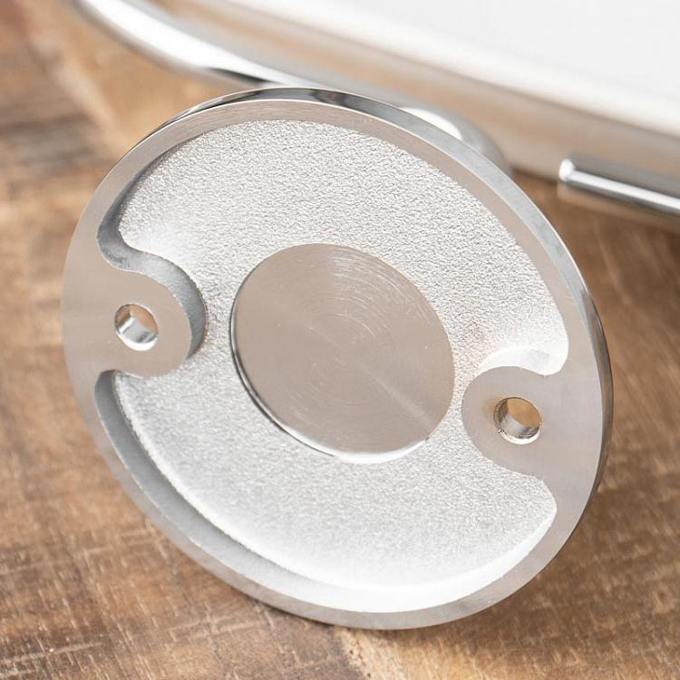 Настенная овальная белая мыльница в подставке цвета хром Soap Dish Chrome And White