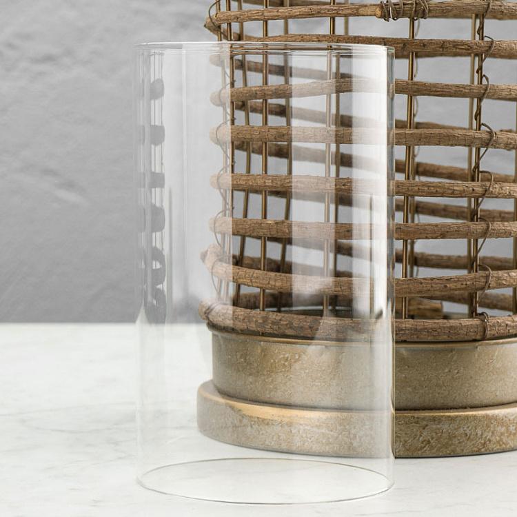 Подсвечник из состаренного металла в виде фонаря Aged Copper Metal Lantern