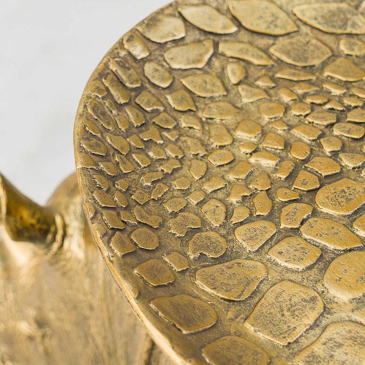 Подставка для мелочей и украшений Золотистый винтажный носорог Antique Gold Rhinoceros With Tray