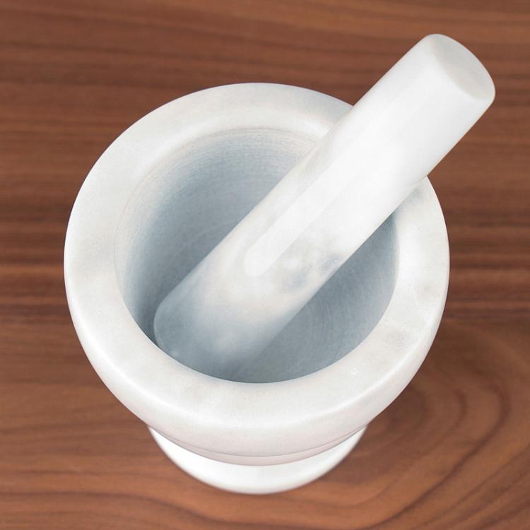 Светло-серая мраморная ступка с пестиком Скандинавия Nordic Mortar And Pestle Grey