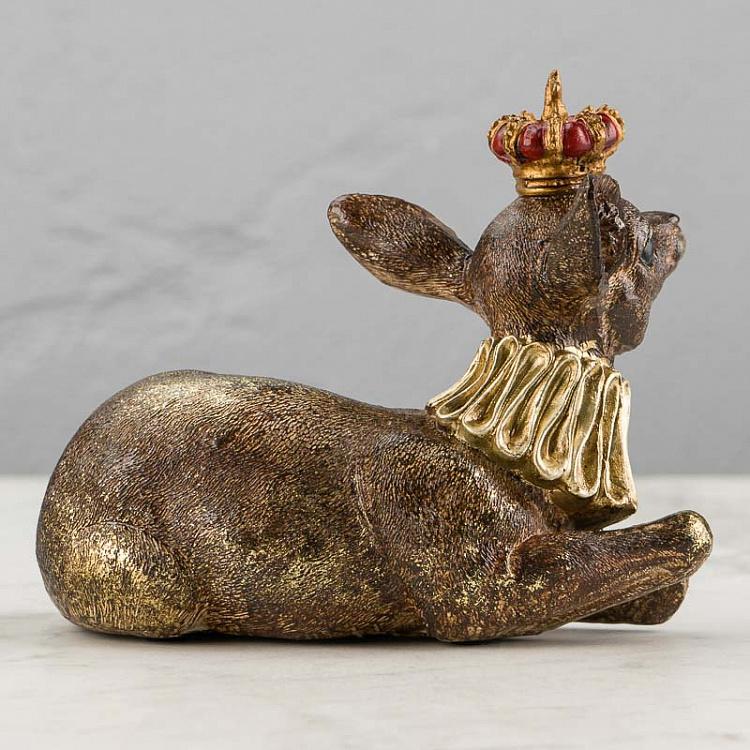 Статуэтка Золотой олень в короне Deer With Crown Brown Gold