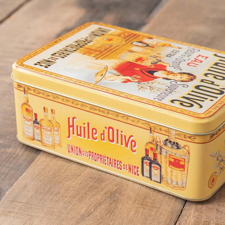 Жестяная коробка Оливковое масло, M Huile D'Olive Metal Box Medium