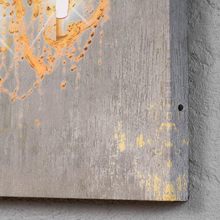 Картина-принт диптих со светодиодной подсветкой Большая люстра  Set Of 2 Prints Grand Chandelier With Led