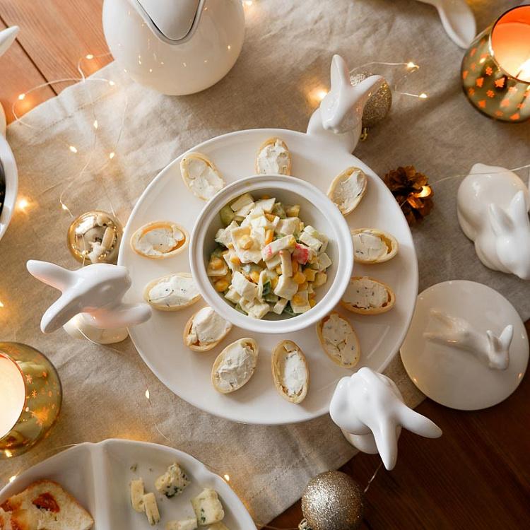 Сервировочная подставка-тортовница Кролики-воришки Plate For Sweets Rabbits Thieves