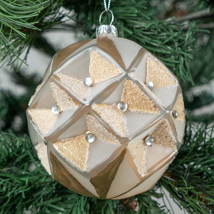 Ёлочный шар медного цвета 3D Glass 3D Net Jewel Ball 2 Copper 10 cm