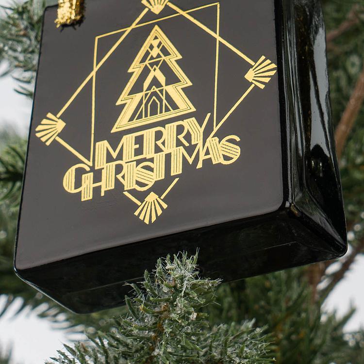 Набор из двух ёлочных игрушек Сумки для покупок Set Of 2 Glass Xmas Art Shopping Bags Black 10 cm