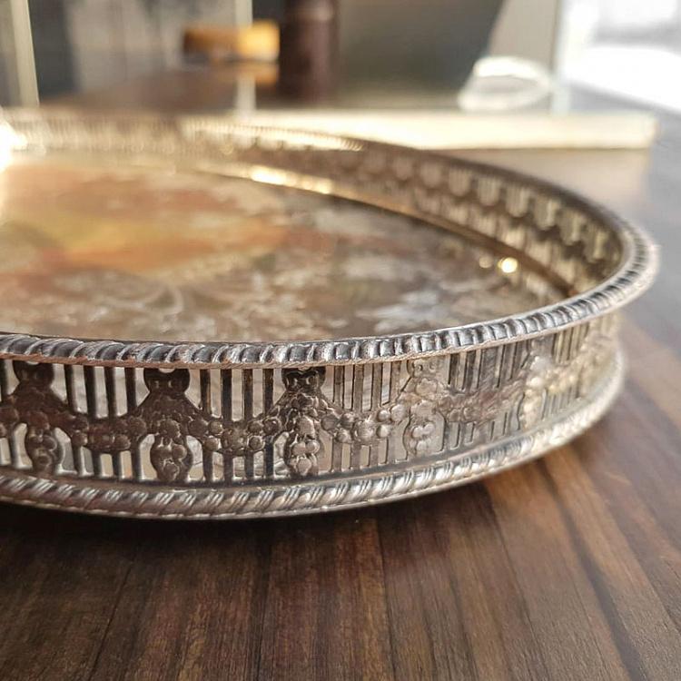 Винтажный серебряный поднос 8 Vintage Old Silver Plate 8