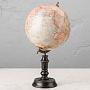 Винтажный глобус Vintage Globe Blue On Black Base Mango Wood
