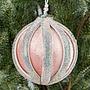 Ёлочная игрушка Silver Rhinestones Velvet Ball Pink 10 cm