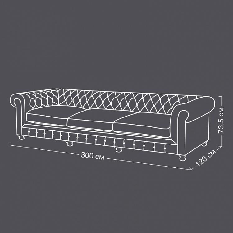 Четырёхместный диван Вестминстер, набивка пером Westminster Feather 4 Seater