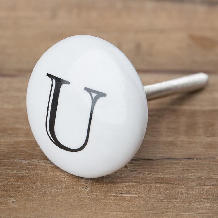 Мебельная ручка-кнопка Алфавит U Alphabet Knob U