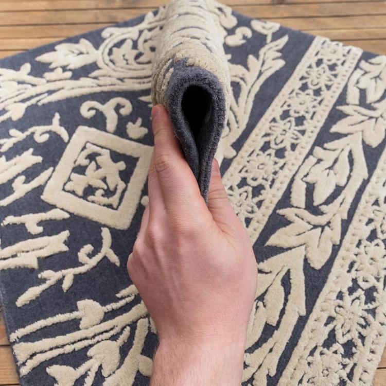 Прикроватный ковёр с коротким ворсом Серо-голубая Флоренция Florence Charcoal