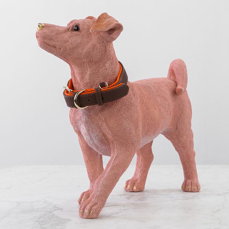 Статуэтка Собака Чарли в ошейнике Dog Charlie With Collar Pink