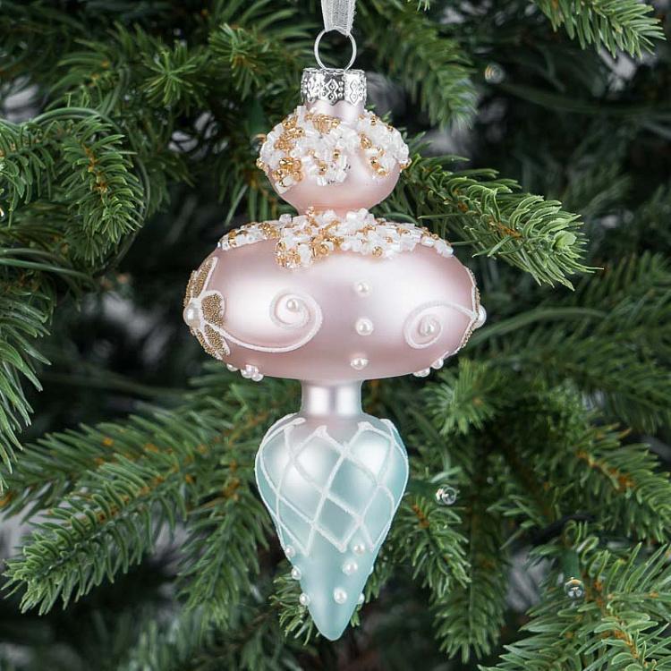 Ёлочная игрушка Розово-мятный кулон Pendant Pink Mint 13 cm