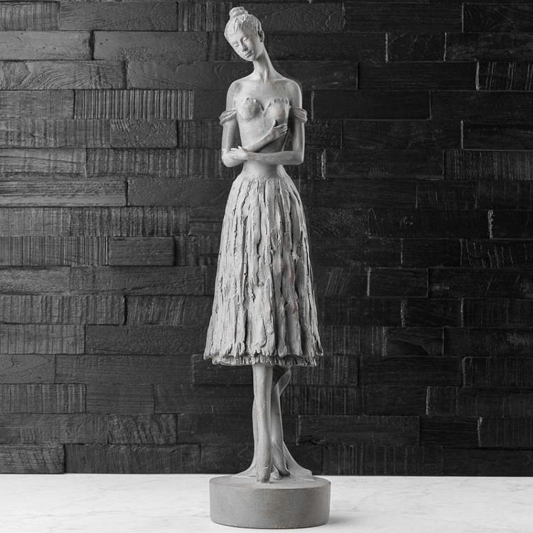 Светло-серая статуэтка Танцовщица Figure Dancer Antique Grey