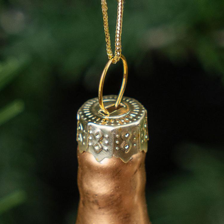 Набор из двух ёлочных игрушек Шампанское в ведре со льдом Set Of 2 Glass Hangers Champagne Coolers 9 cm