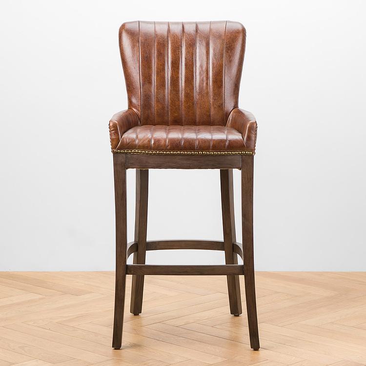 Барный стул Коктейль, коричневые ножки Cocktail Barstool, Rustic Brown Oak PF