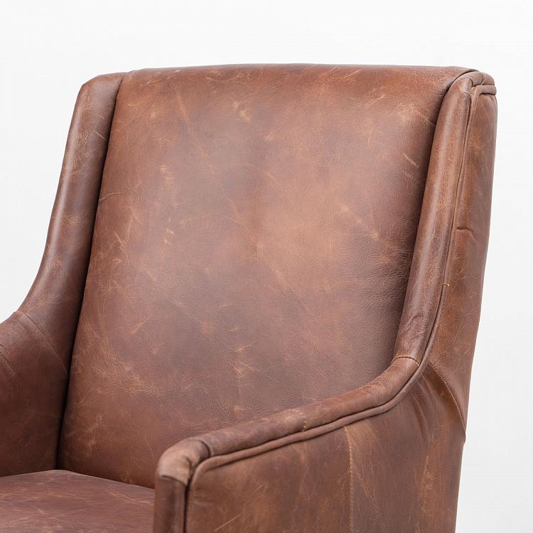 Барный стул с подлокотниками Маргарита, светлые ножки Margarita Barstool With Arms, Oak Brown