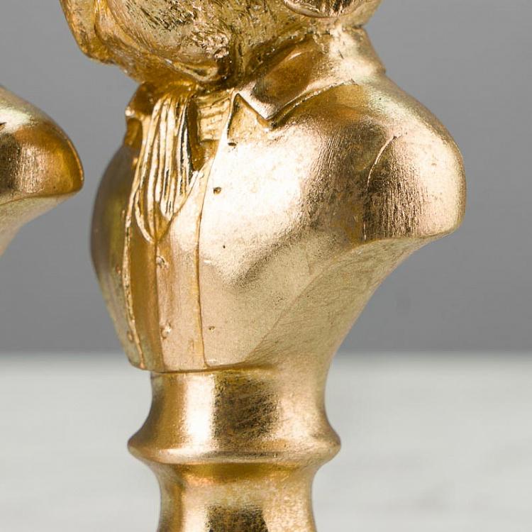 Набор из четырёх золотых статуэток Бюст Собаки Set Of 4 Bust Dogs Gold