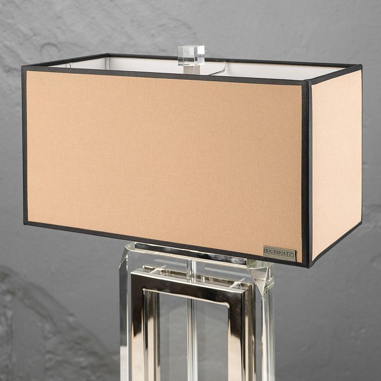 Настольная лампа Арлингтон из стекла и никелированной стали Lamp Arlington Crystal