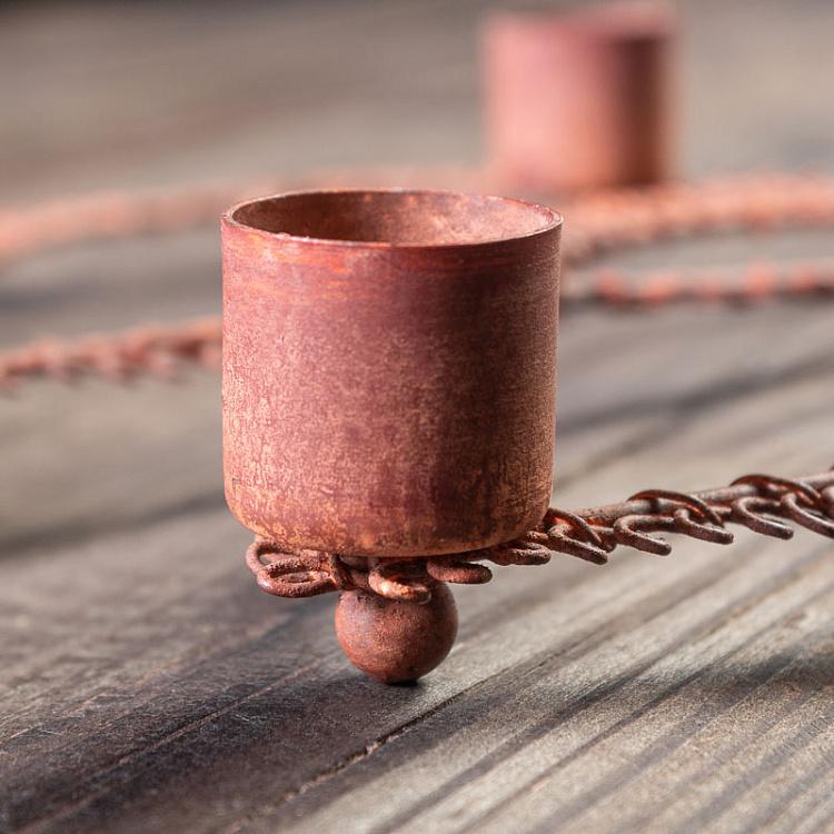 Подсвечник Два сердца Double Heart Candleholder Rusty Finish