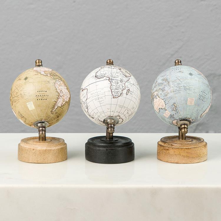 Набор из трёх винтажных глобусов, S Set Of 3 Vintage Globes Small