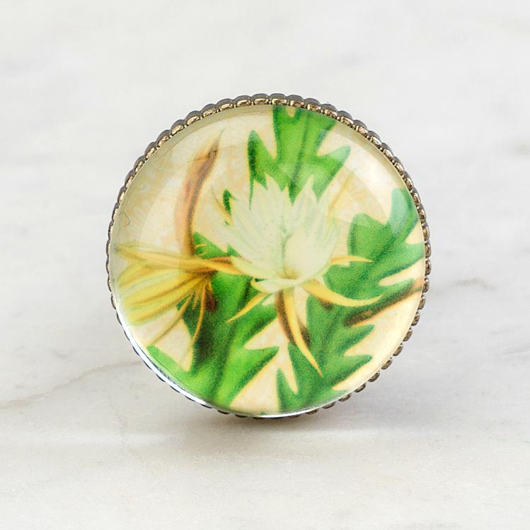 Набор из двух мебельных ручек с цветочным рисунком Set Of 2 Knobs Floral