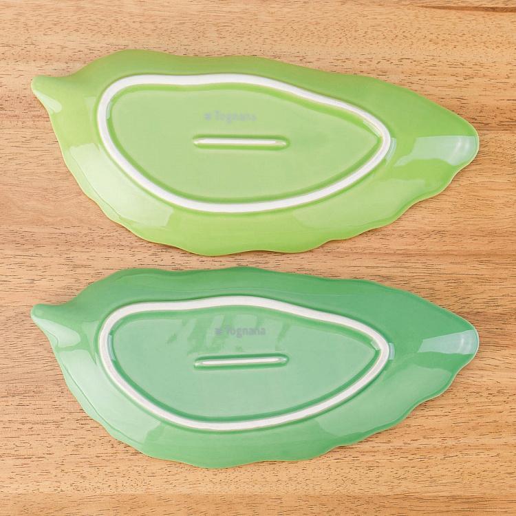 Набор из двух сервировочных блюд Пачи листья Set Of 2 Pachy Leaf Plates