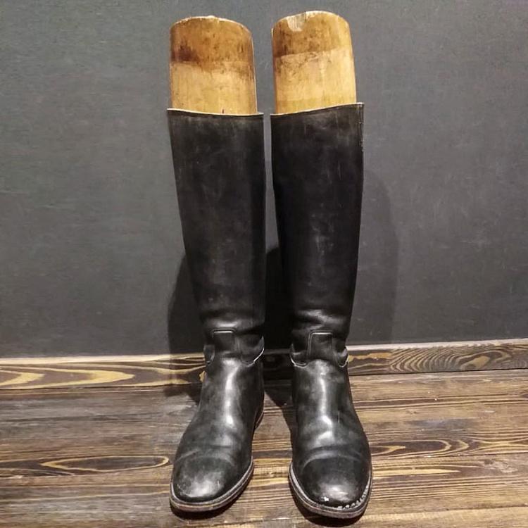 Винтажные сапоги для верховой езды 8 Vintage Black Riding Boots With Shoe Lasts 8