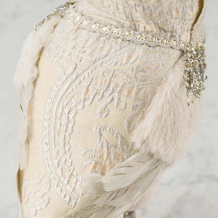 Новогодняя фигурка Сова с блёстками 1 Owl With Sparkles Head Right 34 cm