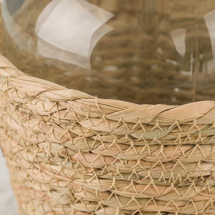 Ваза-бутылка в корзинке, M Bottle Vase In Basket Medium