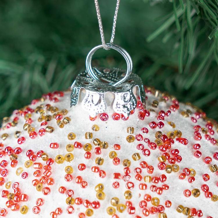 Ёлочный шар с узкими полосками 1 Glass Candy Stripe Ball 1 Pink 8 cm