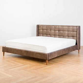 Двуспальная кровать Andorra Double Bed RM натуральная кожа Sand Master