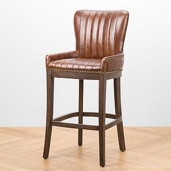Cocktail Barstool, Rustic Brown Oak PF