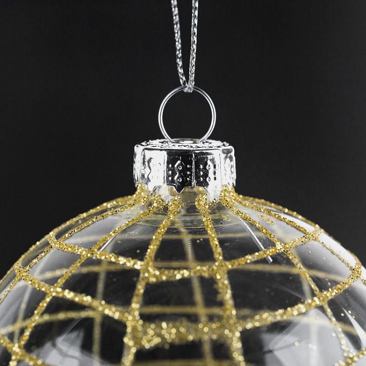 Ёлочный шар Золотая клетка Ball Gold Cage 8 cm